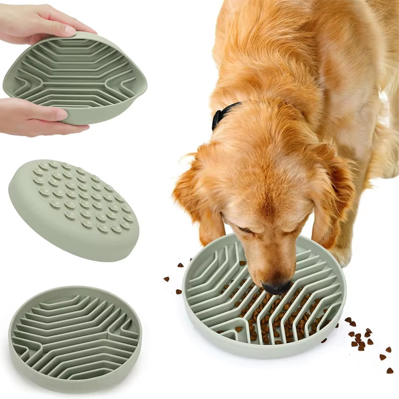 Pet Placemat Cat Slow Feeding Mat Dog Lick Mats Silicone Pet Eating Slowly Food Bowl Puppy Bath Distracted Licking Plate Cutlery
