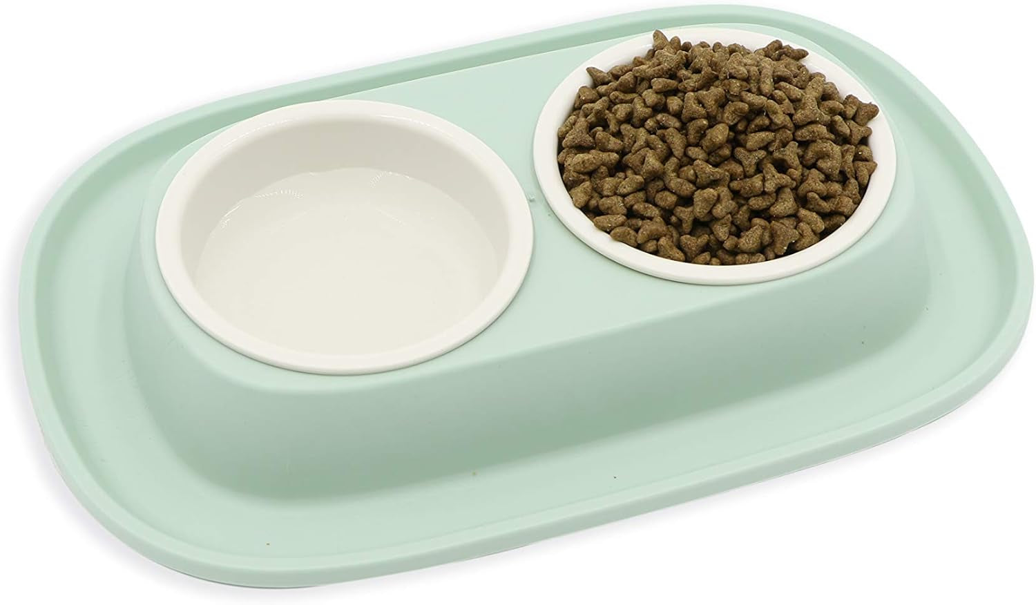 Agrobiothers Aime Gamelle Pour Chien Et Chat, Avec Double Bols Amovibles, Support Anti-Dérapant Et anti Débordement, Contenance 2 X 230Ml, Gamelle Avec Bol Amovible