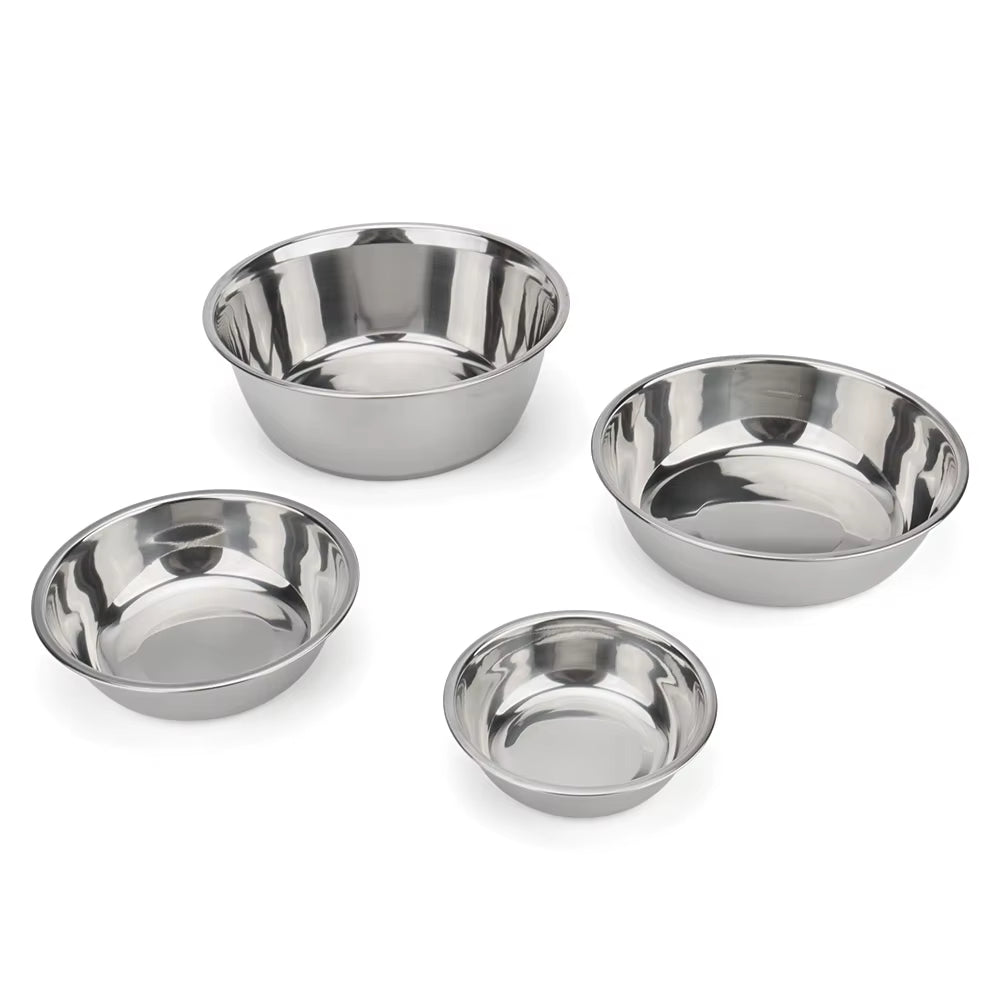Dog Bowl Stainless Steel Pet Feeding Bowl Cat Food Drinking Feeder Bowl Durable Cheap for Small Medium Big Dogs