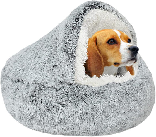 YAGE Lit Apaisant D’Intérieur En Peluche Moelleuse, Lavable, Calme L’Anxiété, Pour Chiens De Petite Et Moyenne Taille De Moins De 10 Kg, Doux Et Chaud, Référence : 6242416 (65 Cm, Gris)