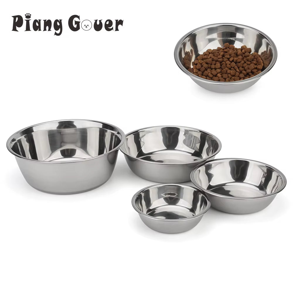 Dog Bowl Stainless Steel Pet Feeding Bowl Cat Food Drinking Feeder Bowl Durable Cheap for Small Medium Big Dogs