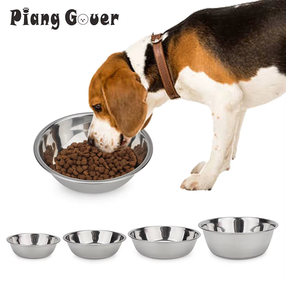 Dog Bowl Stainless Steel Pet Feeding Bowl Cat Food Drinking Feeder Bowl Durable Cheap for Small Medium Big Dogs
