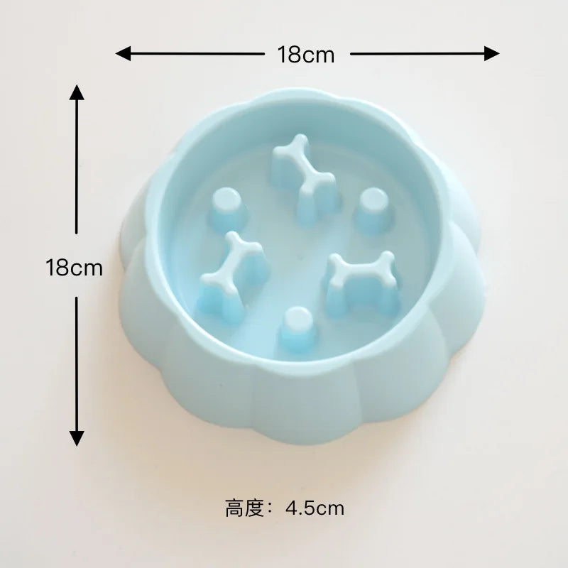 Pet Supplies Color Slow Feeder Cat Bowl Anti-Choking Plastic Dog Puzzle Food Bowl, Dog Water Basin for Anxiety Relief