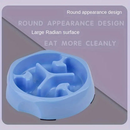 Pet Supplies Color Slow Feeder Cat Bowl Anti-Choking Plastic Dog Puzzle Food Bowl, Dog Water Basin for Anxiety Relief